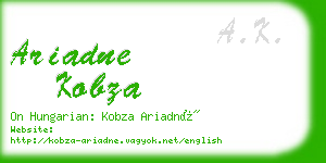 ariadne kobza business card